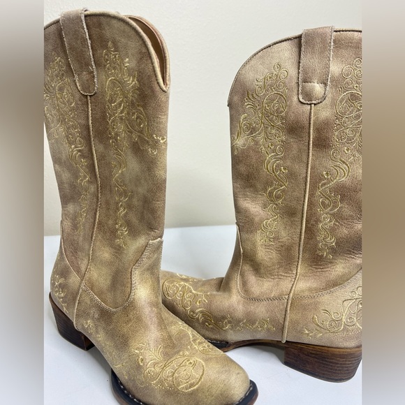 Roper Shoes Roper Judith Western Boots In Vintage Beige Size 7